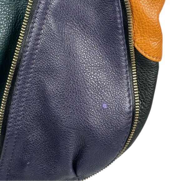 OrYANY Colorblock Multicolor Leather Zipper Slouchy Hobo Shoulder Bag Satchel - Picture 4 of 11